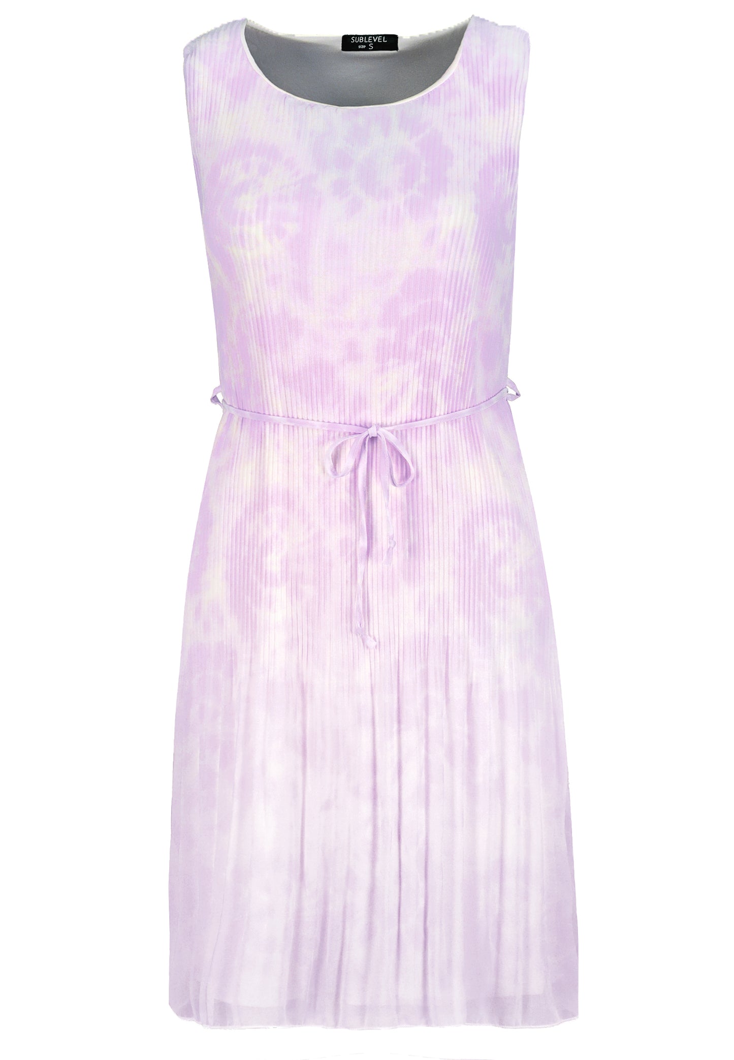 DOB Plisseekleid, midi, ärmellos, Rundhals, Schlaufe an Taille zum Binden