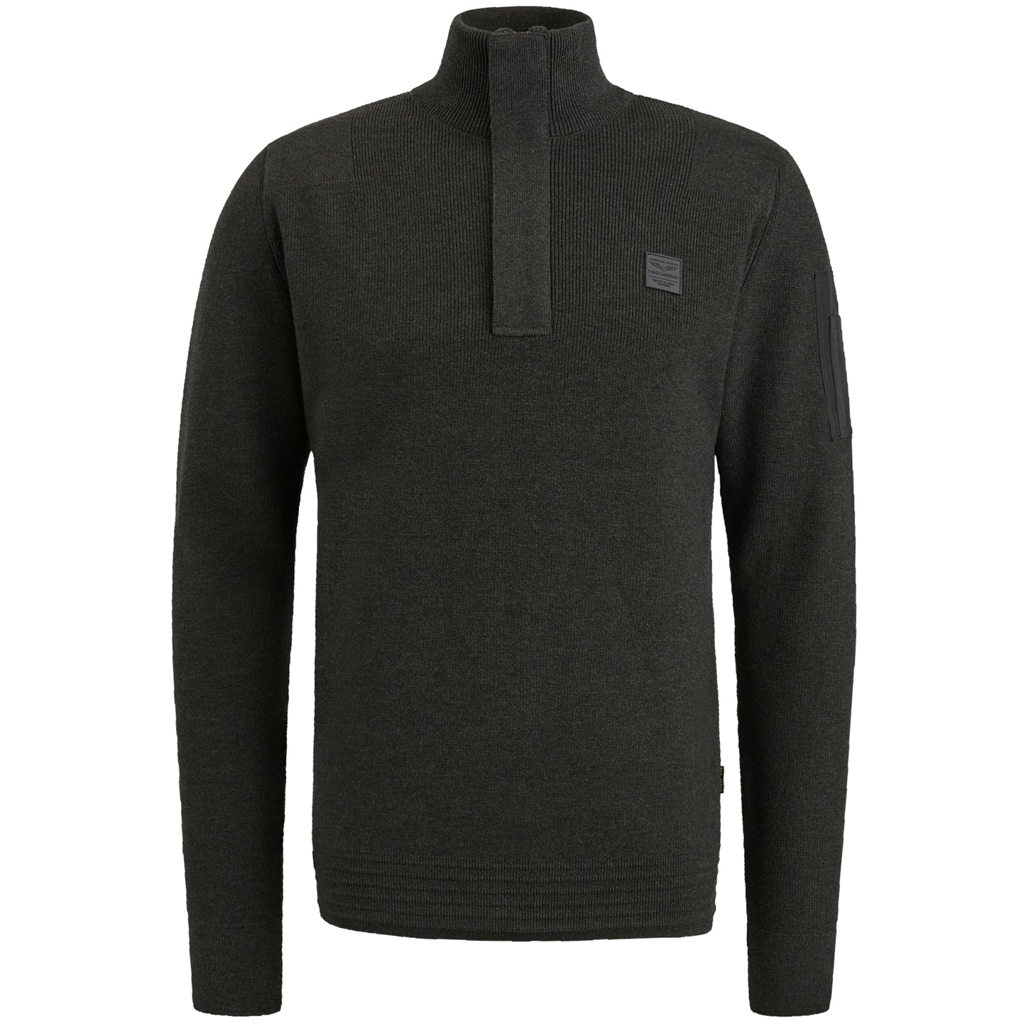 Half zip collar cotton knit
