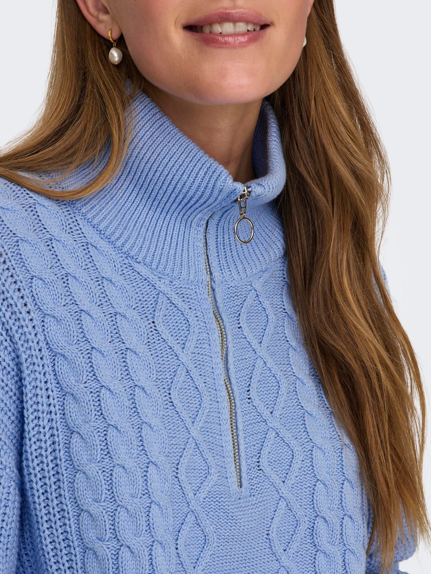 ONLDORITTA LS CABLE ZIP HIGH NECK KNT