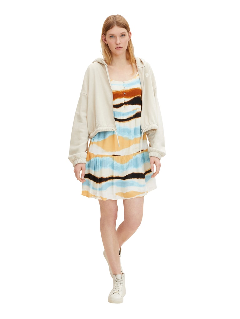Kurzes Kleid mit mehrfarbigem Muster