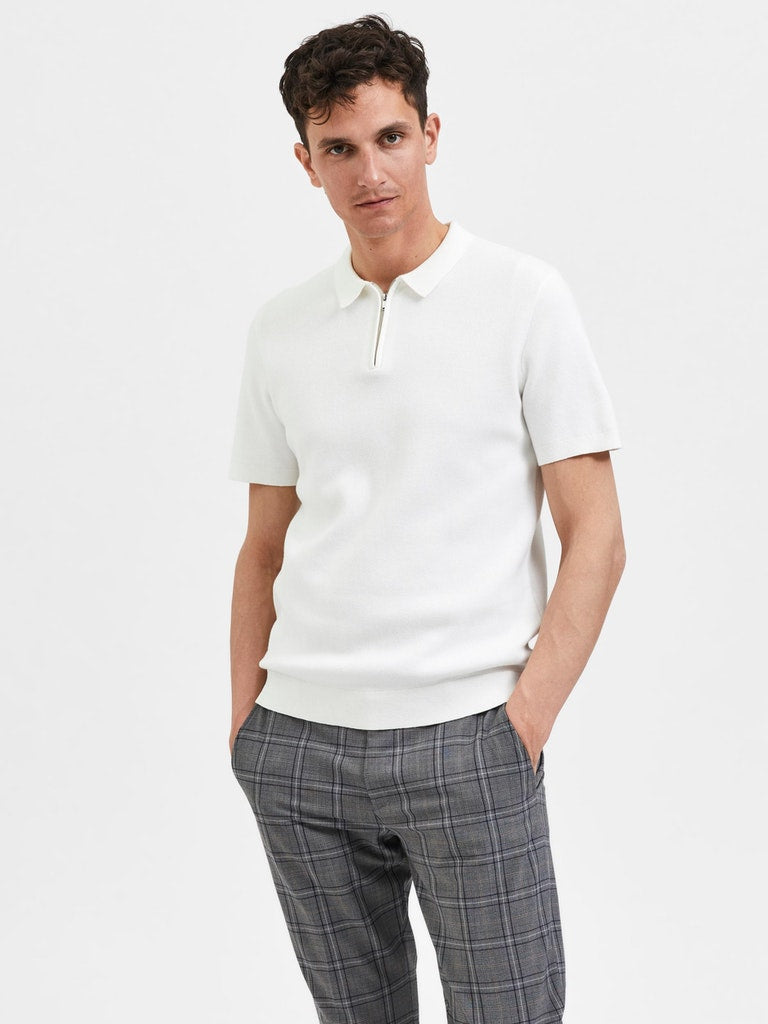 SLHFLORENCE SS KNIT ZIP POLO B