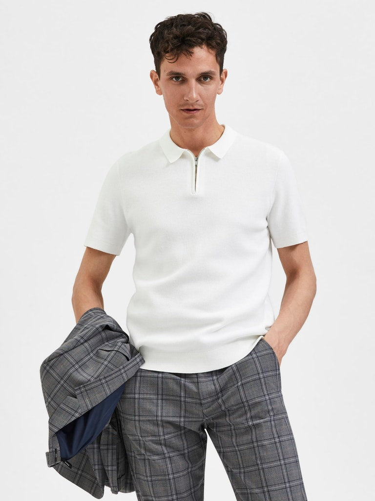 SLHFLORENCE SS KNIT ZIP POLO B