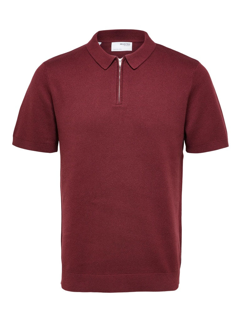 SLHFLORENCE SS KNIT ZIP POLO B