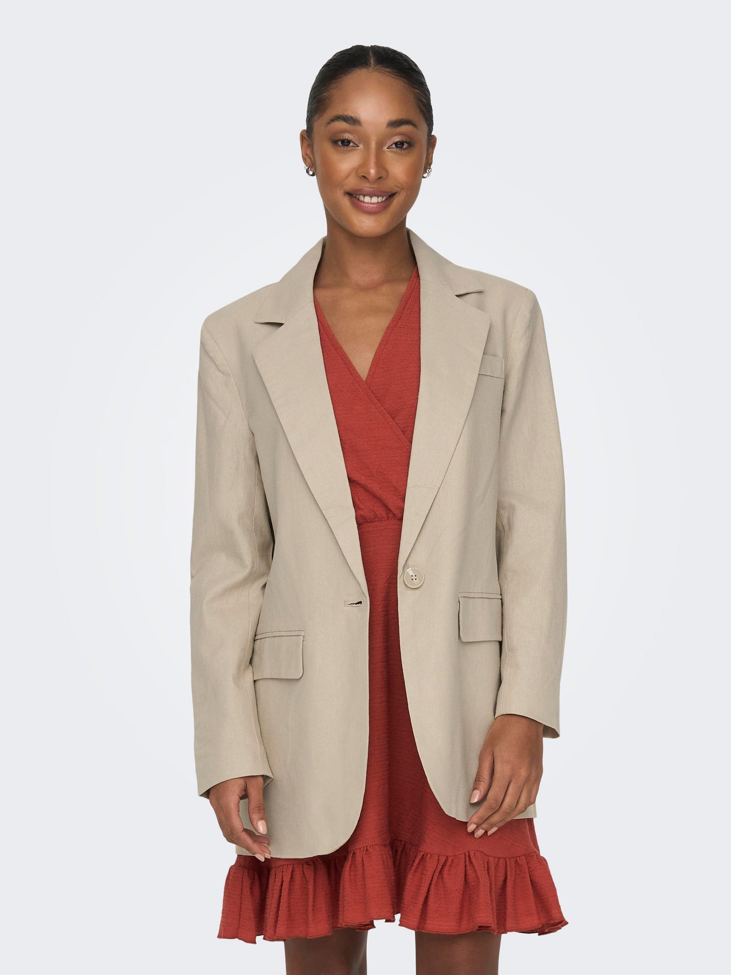ONLCARO-LANA L/S OVS LIN BLAZER TLR NOOS