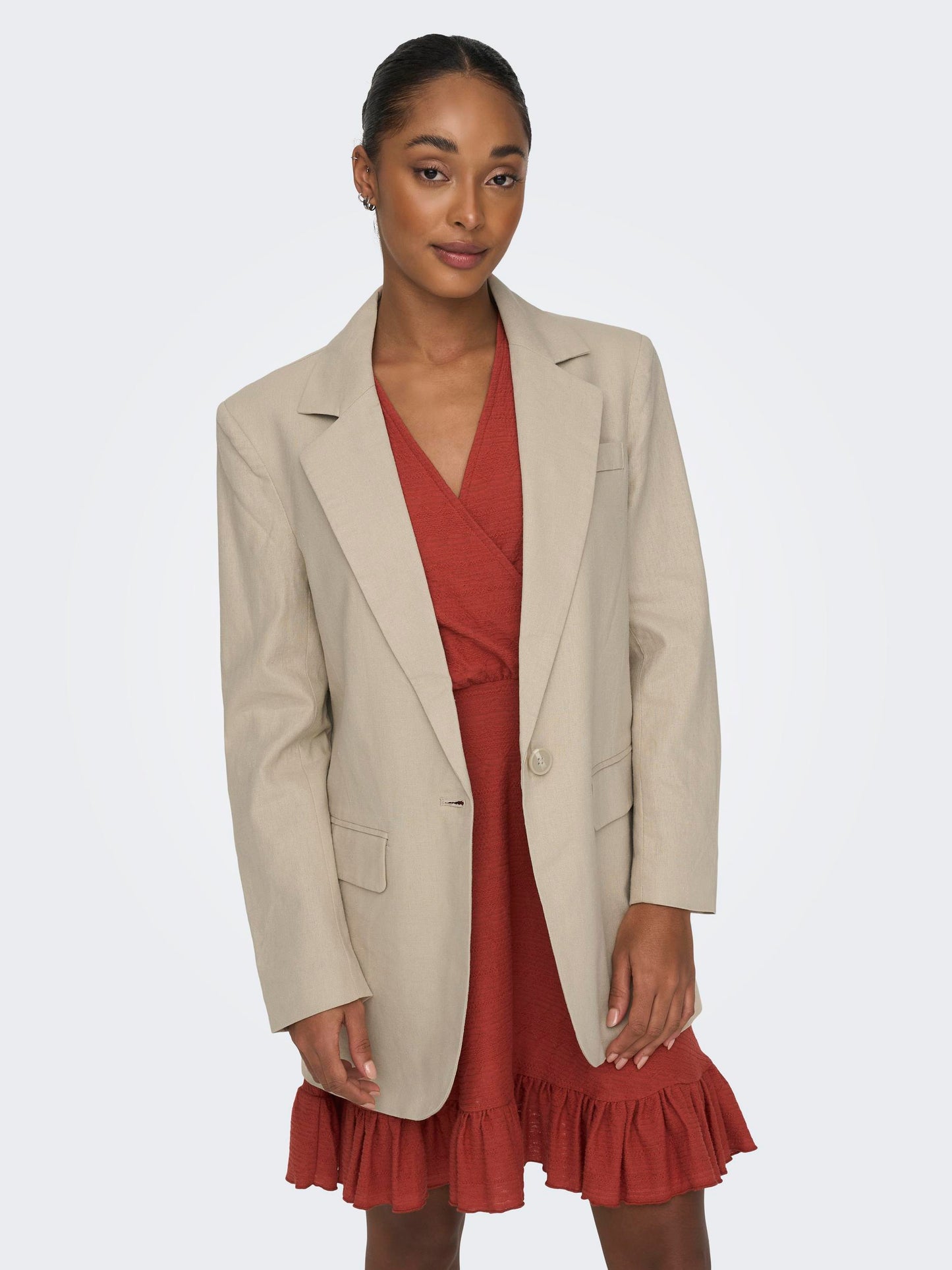 ONLCARO-LANA L/S OVS LIN BLAZER TLR NOOS