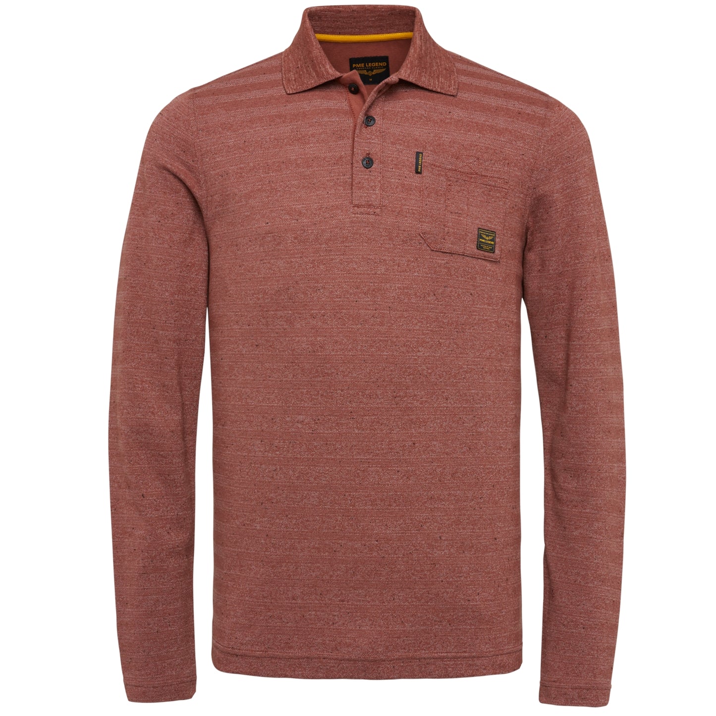 Long sleeve polo jacquard pique