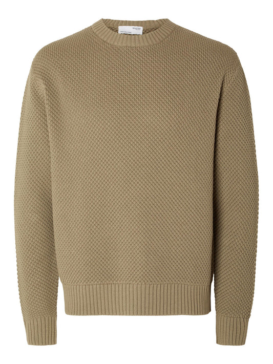 SLHBERT RELAXED LS KNIT STU CREW NECK W