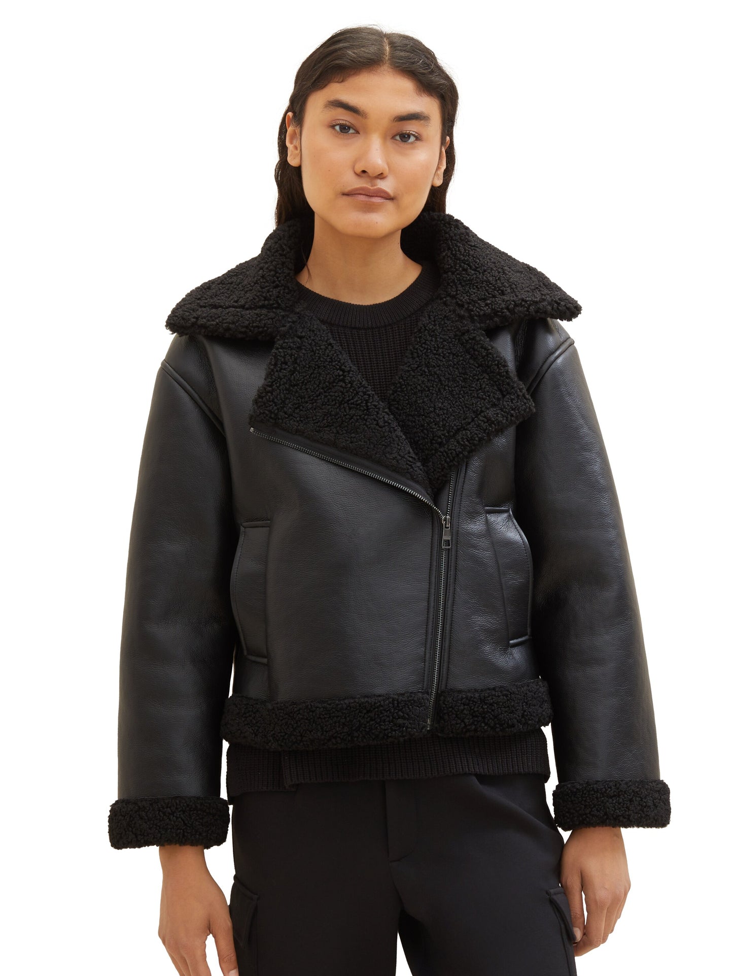 Jacke in Shearling-Optik