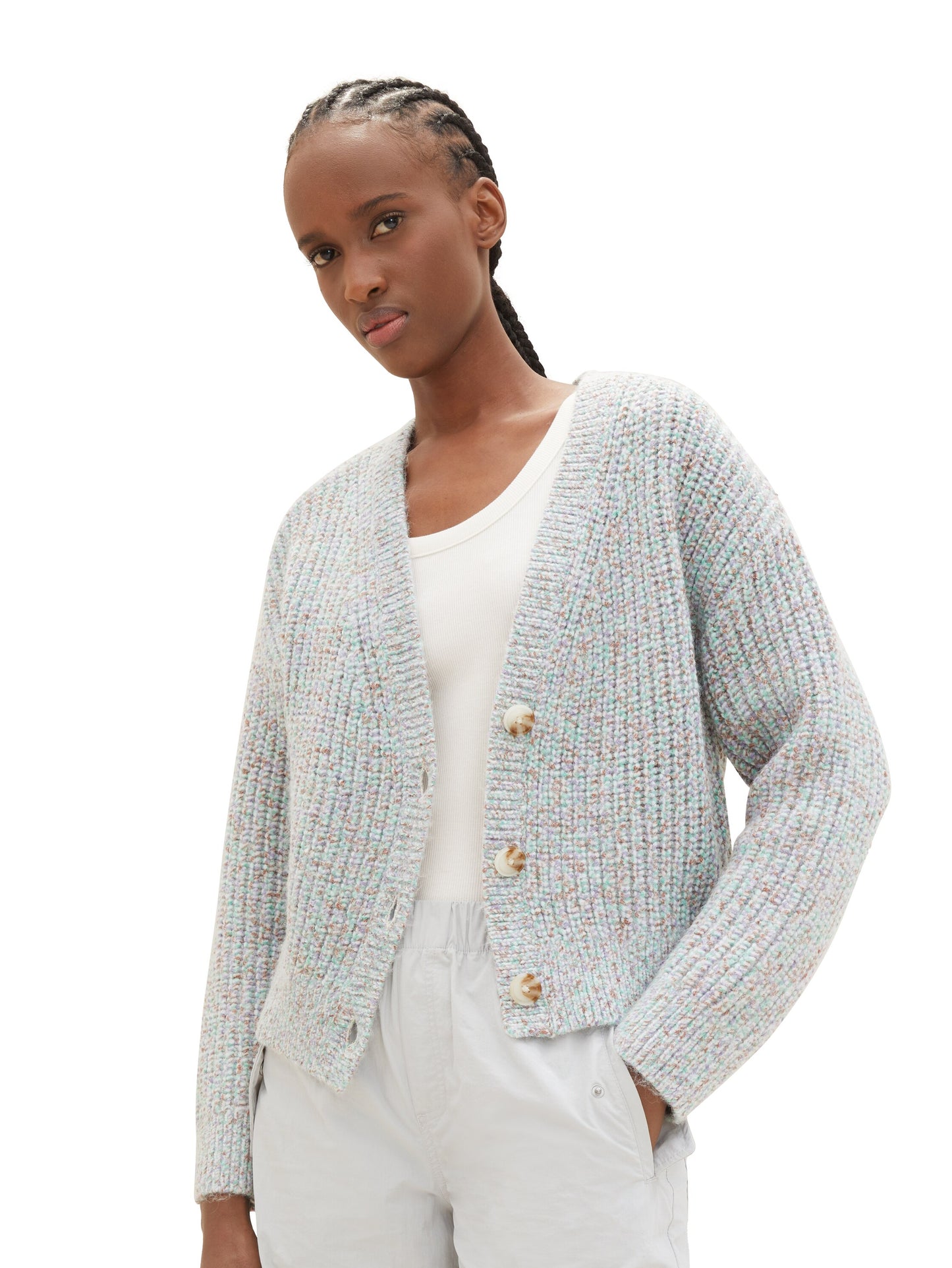 Multicolour Cardigan mit recyceltem Polyester