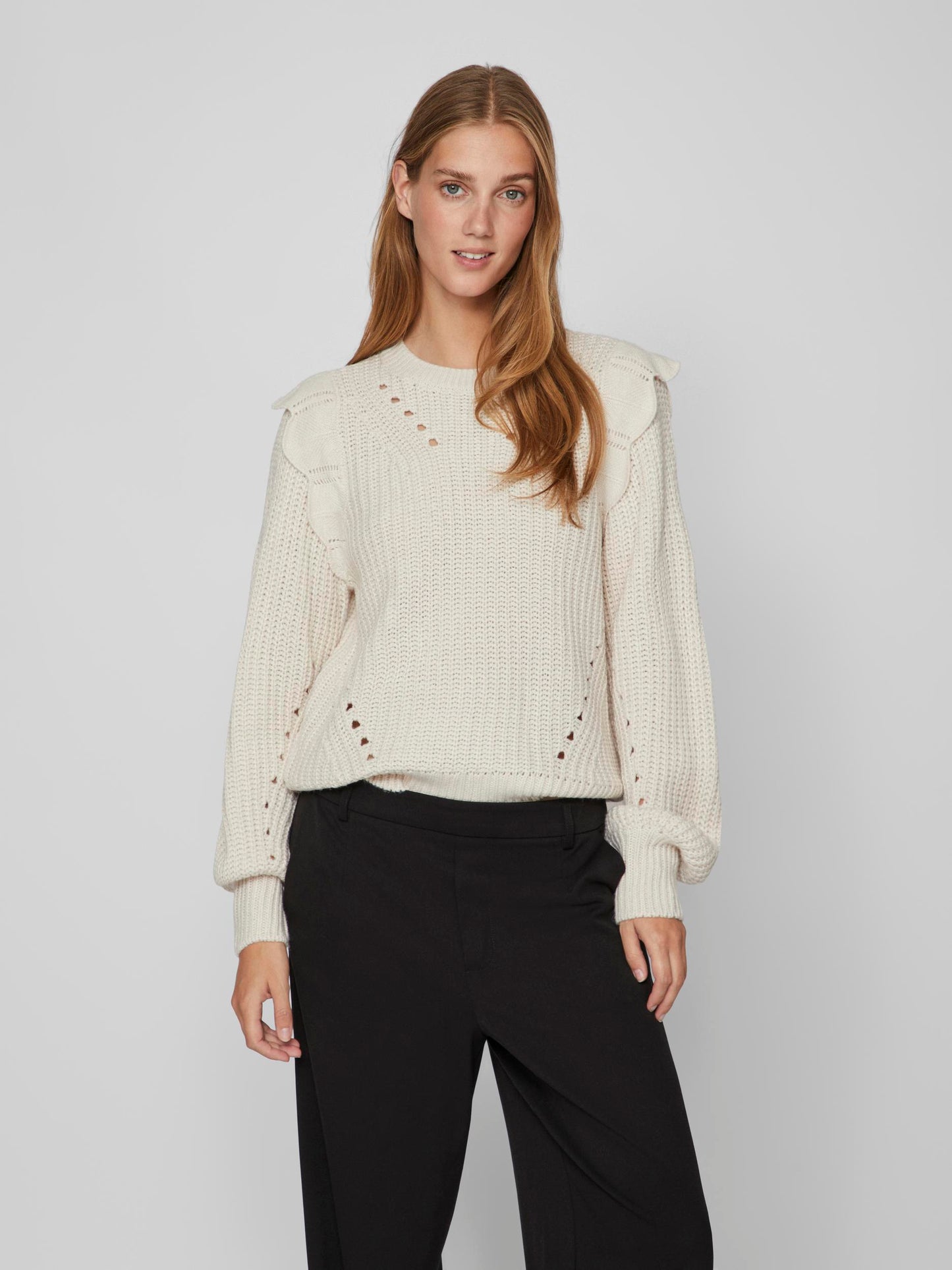 VINORILA NEW L/S POINTELLE KNIT TOP