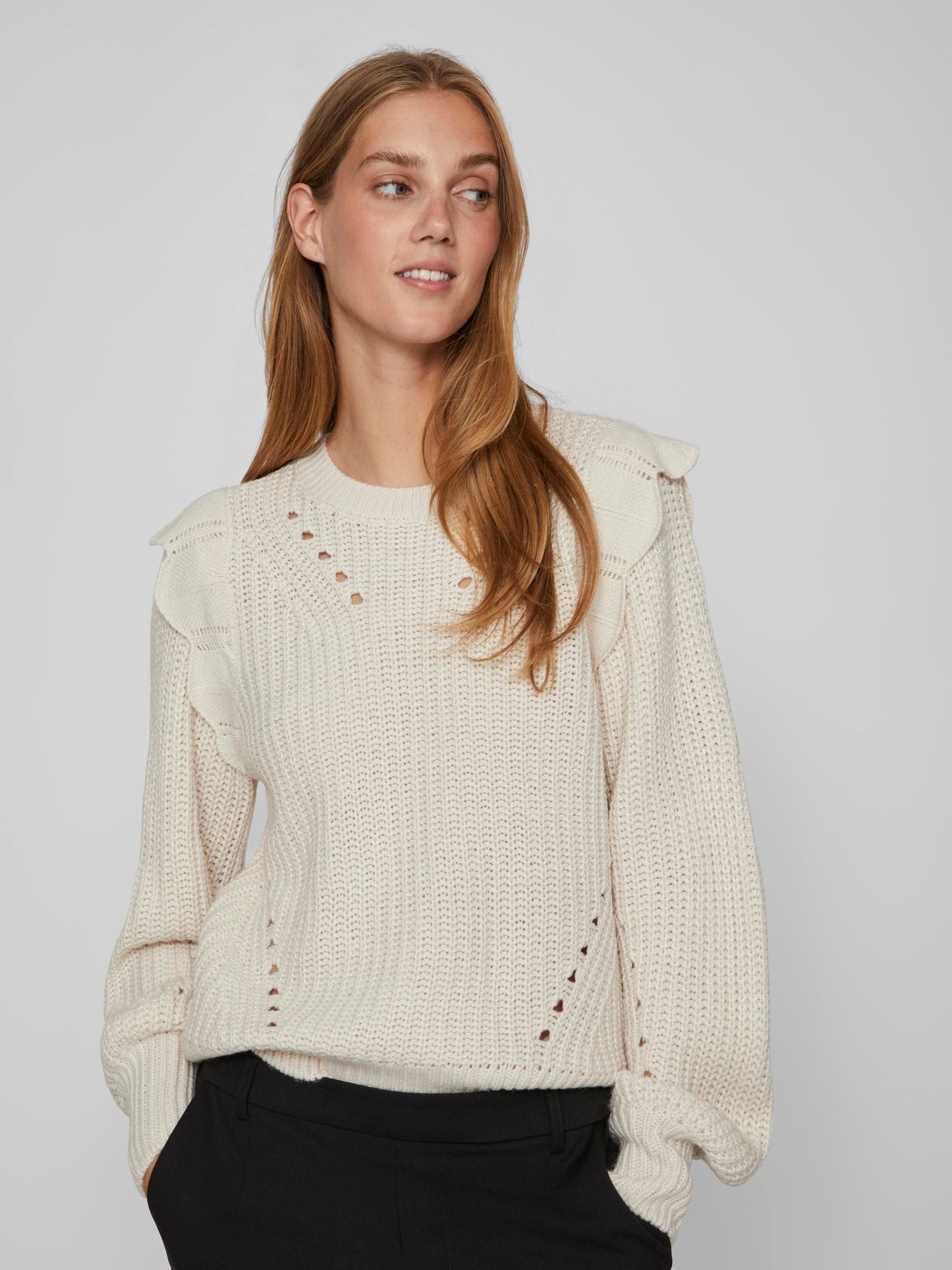 VINORILA NEW L/S POINTELLE KNIT TOP