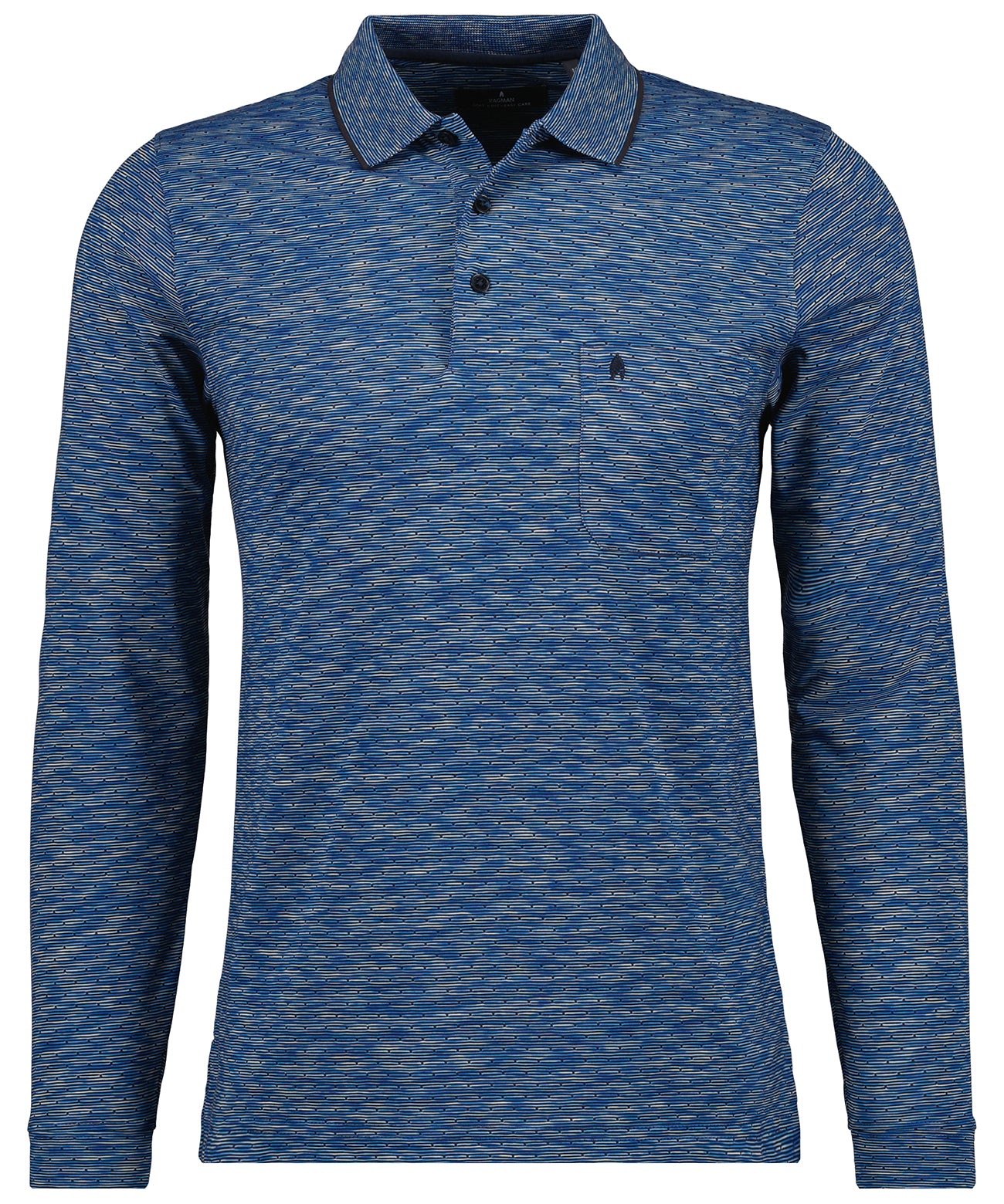 Softknit Jersey-Polo gestreift, Langarm