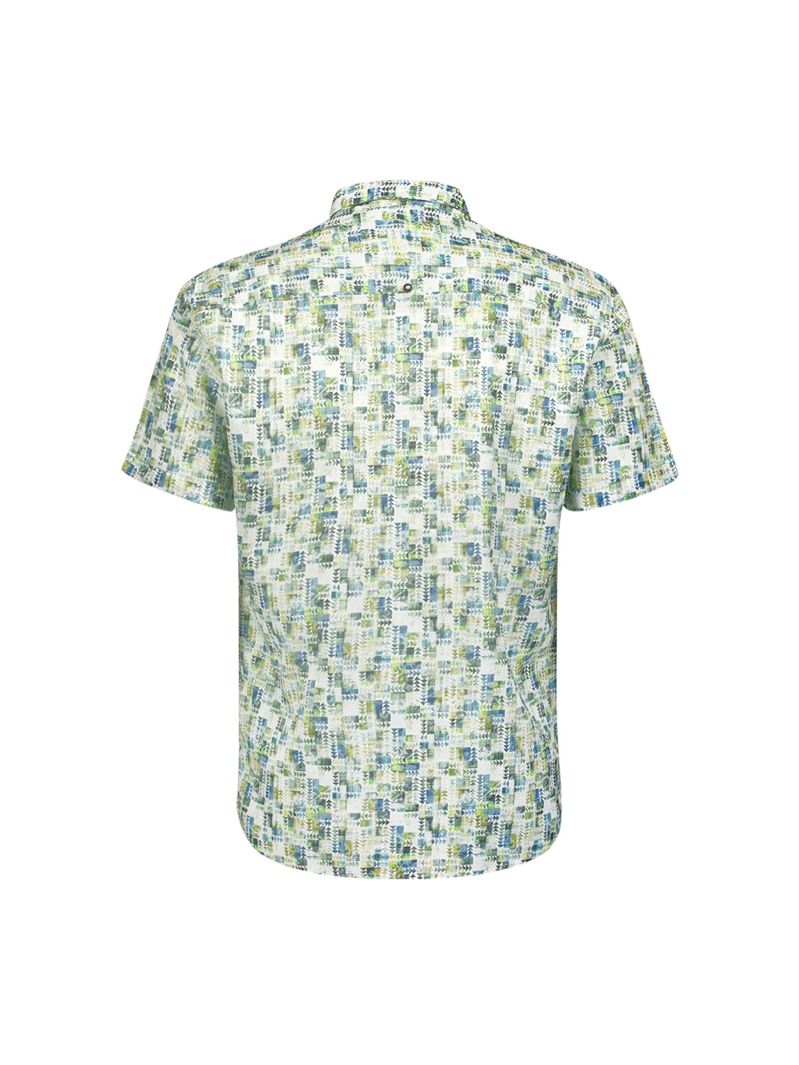 Shirt Short Sleeve Allover Printed With Linen