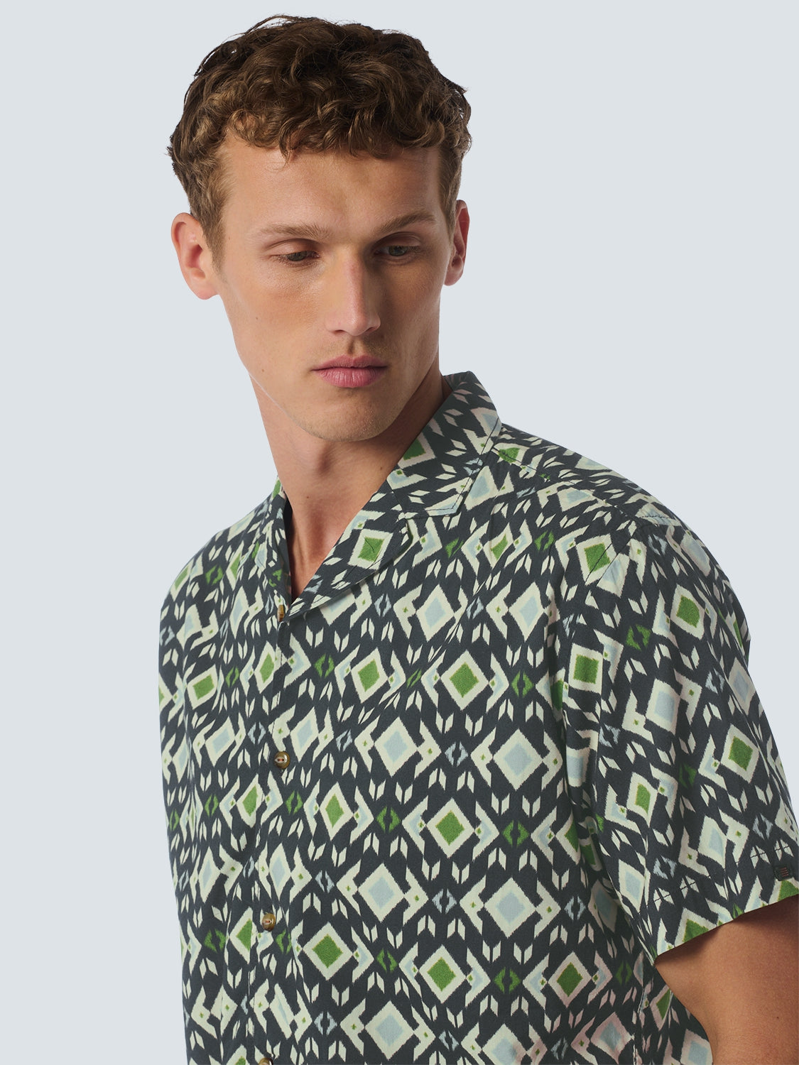 Shirt Short Sleeve Resort Collar Allover Printed