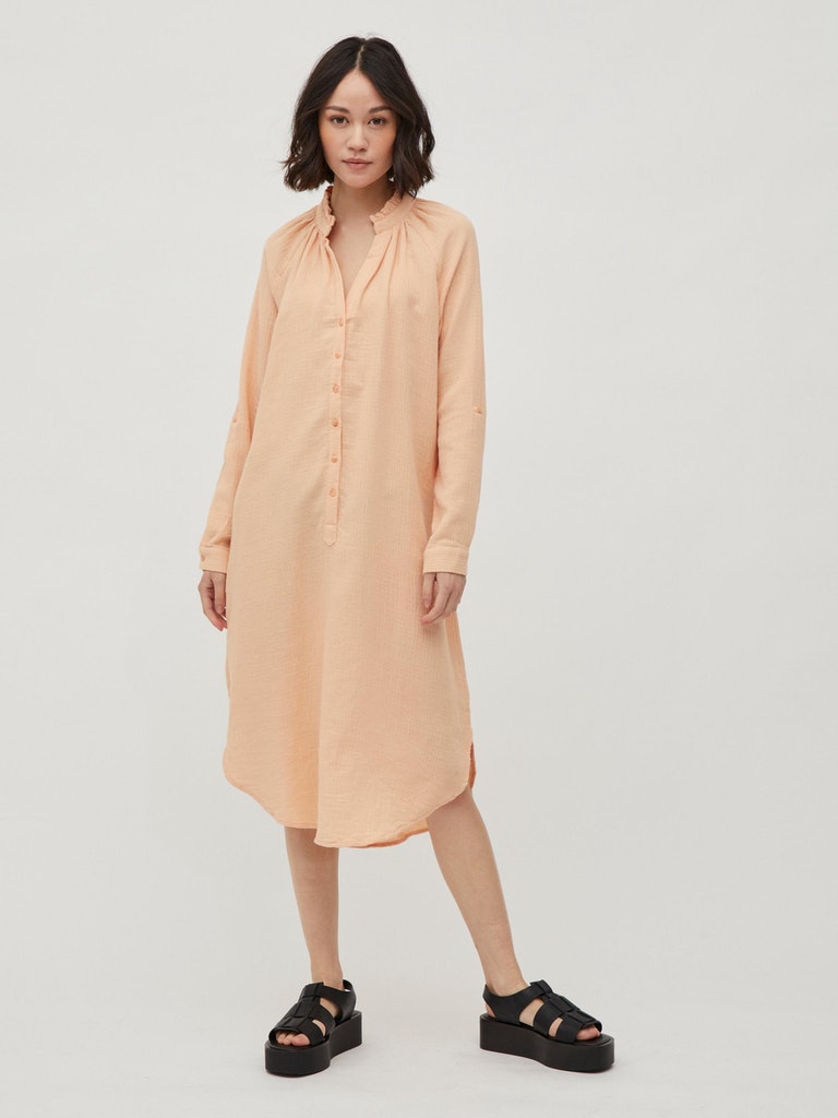 VILANIA V-NECK L/S MIDI SHIRT DRESS