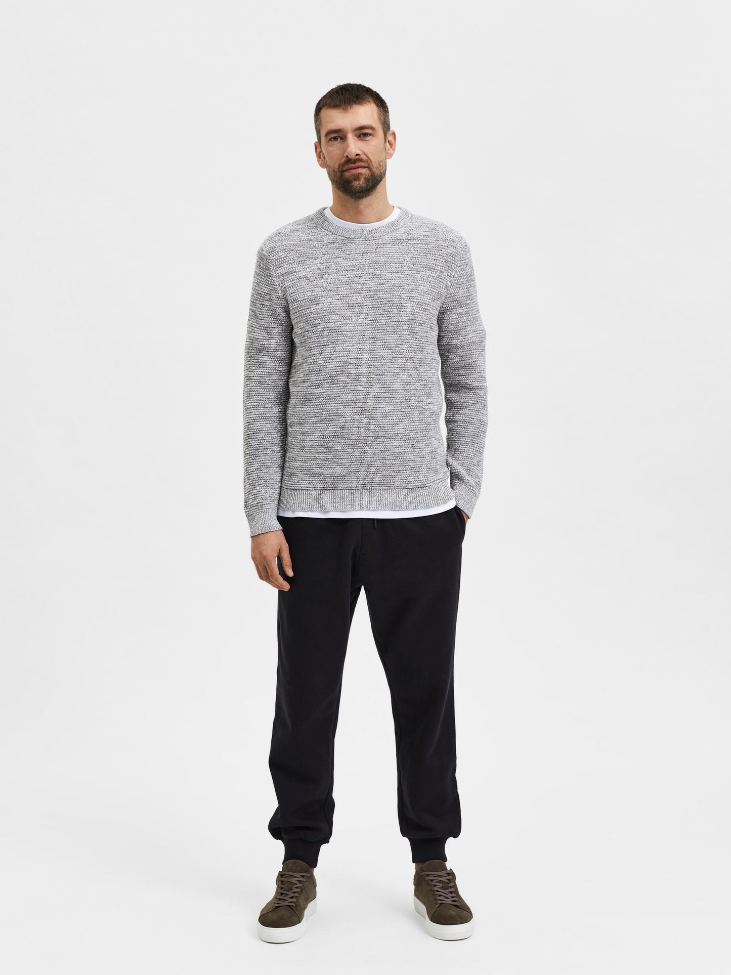 SLHVINCE LS KNIT BUBBLE CREW NECK NOOS