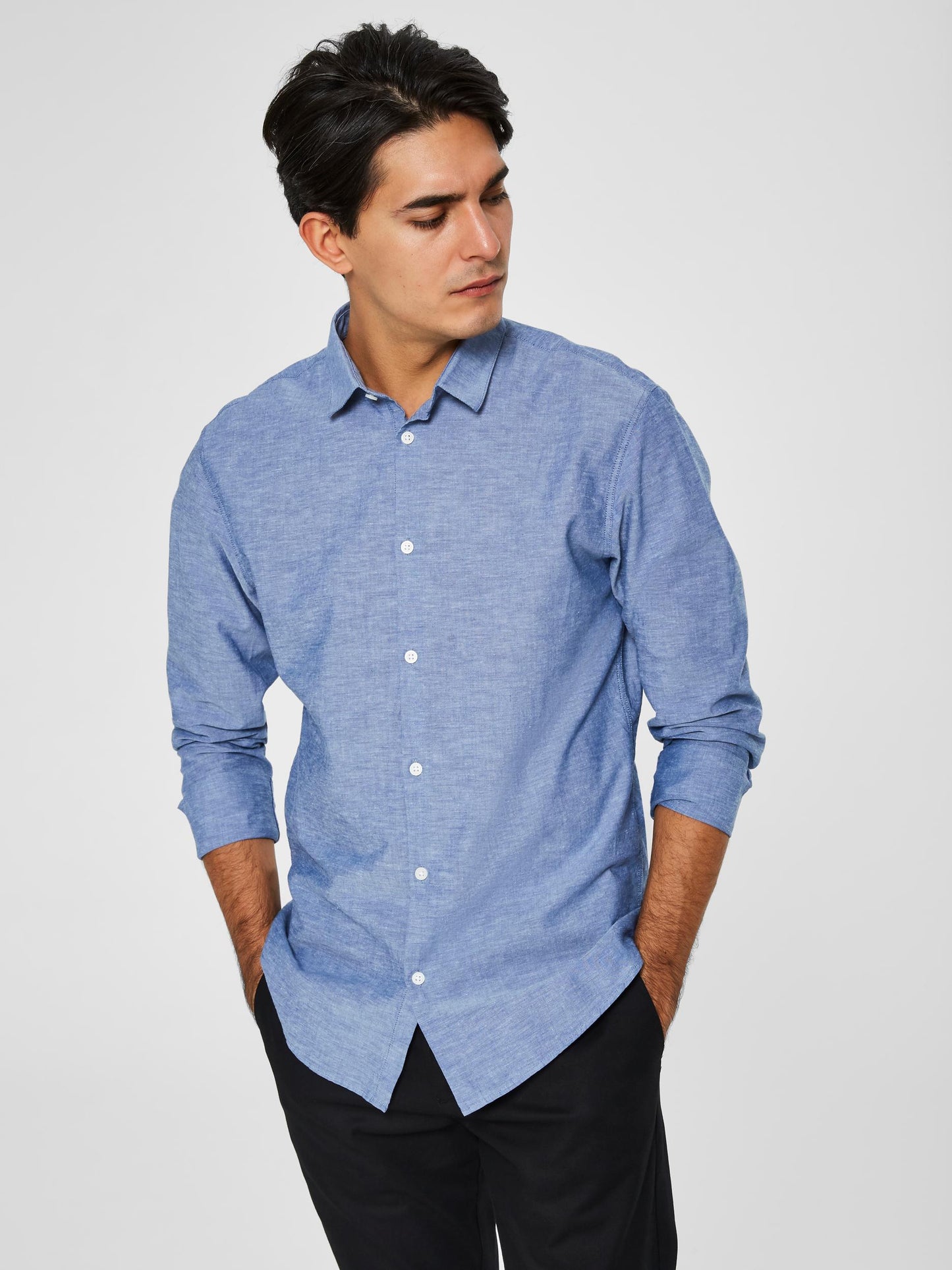 SLHSLIMLINEN SHIRT LS W NOOS