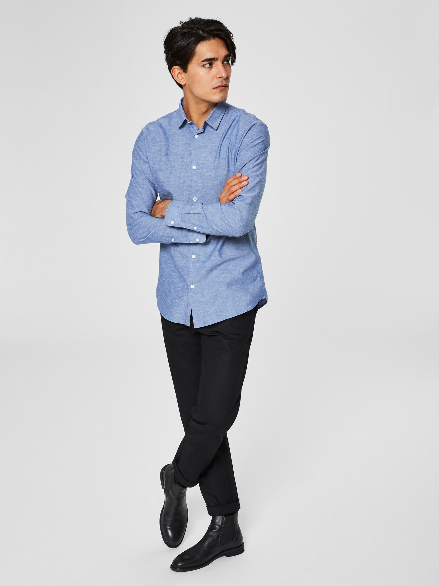 SLHSLIMLINEN SHIRT LS W NOOS