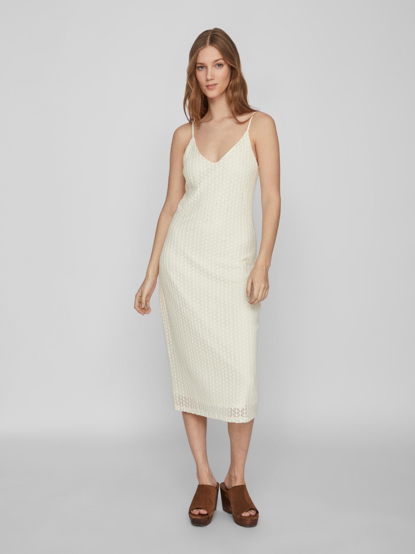 VIJULISA V-NECK S/L MIDI DRESS