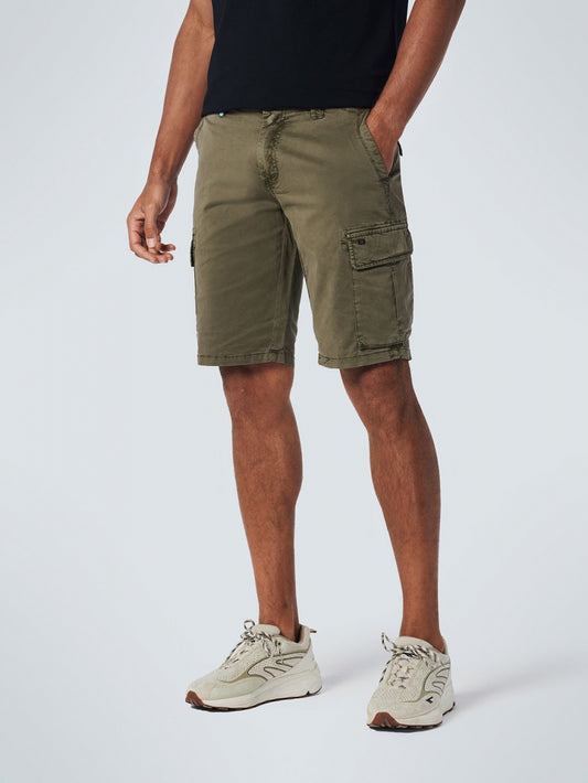 Short Cargo Garment Dyed + Stone Washed Stretch