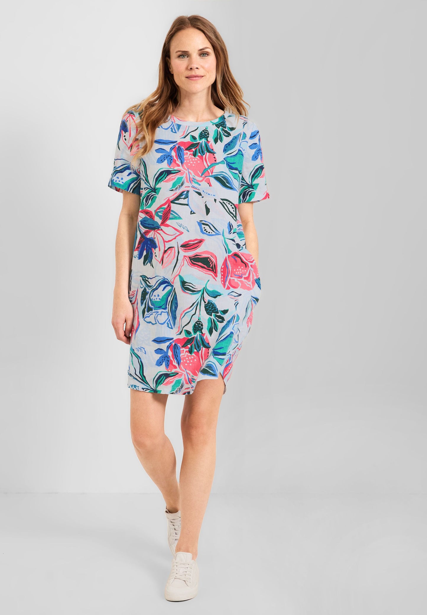 Leinenkleid mit Blumenprint